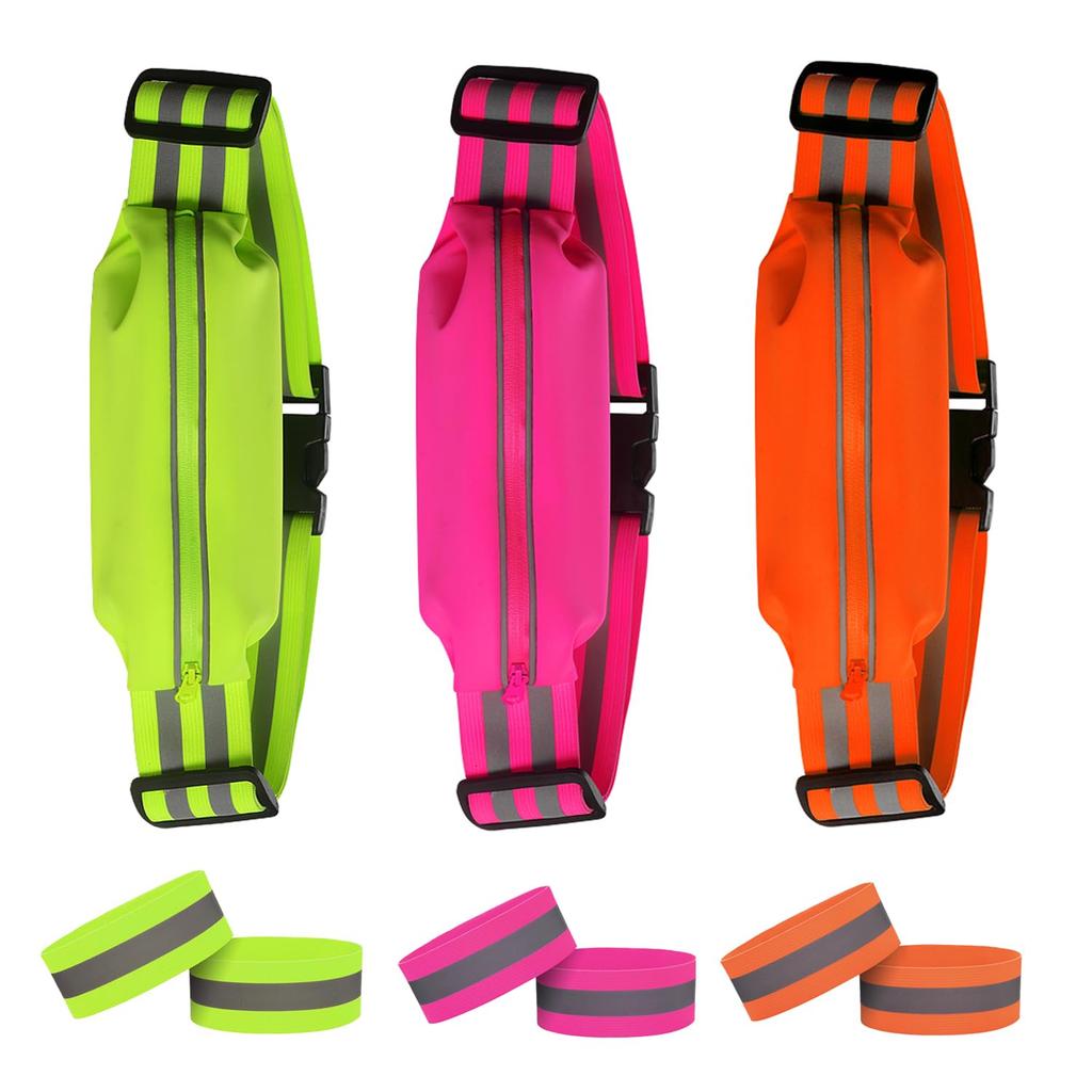 Augsion Running Pouch Reflective/High Elasticity/High Visibility/No Shaking/Waterproof/Sweatproof/Adjustable Belt Waist Pouch