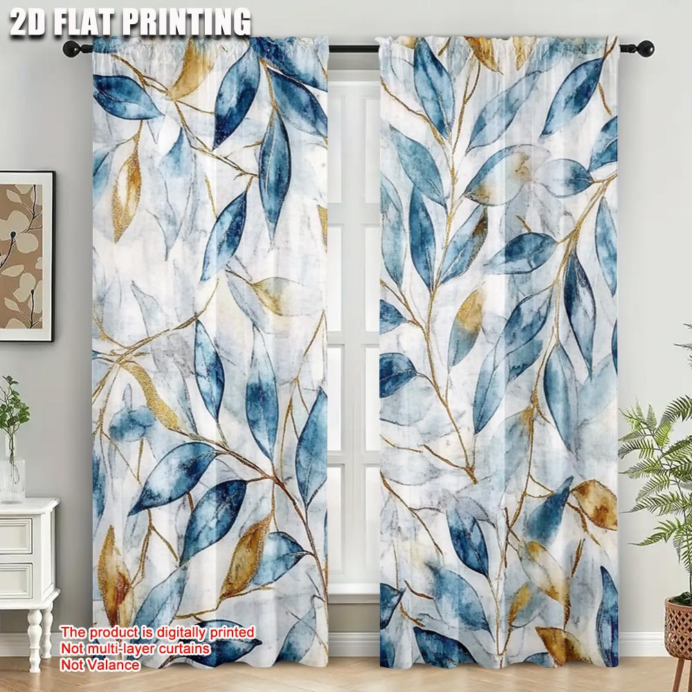 2 szt. Zasłony i Dekoracje Okienne Artystyczne Kwiatowe Wszechstronne Drukowane Płasko 2D 100% Poliester (bez pręta) Wszechstronny Wszystko Idealne dla