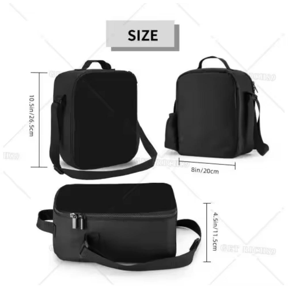 Cutie de prânz Black Dragon pe fundal albastru pentru bărbați femei adulți, geantă de prânz reutilizabilă portabilă pentru birou, muncă, picnic, camping