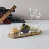 Acacia/Glass Snack Serving Set