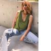 Fashion V-neck Loose Women's Tank Top Breathable Comfortable Sleeveless Outerwear Top
