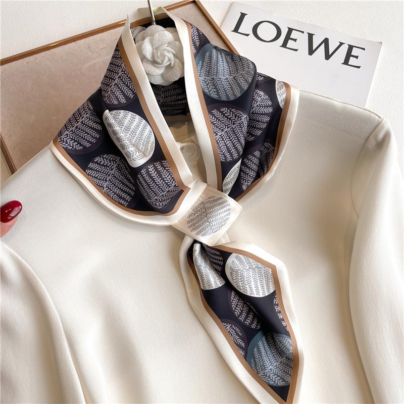 Women Skinny Neck Scarf Shawls Wraps Black Pink Small Office Hairband Neckerchief Foulard Scarves Ladies