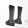 Bottes Longues au Genou Tendance Pour Femmes Nouvelles Bottes de Chevalier à Lacets et Tige Haute Augmentant la Hauteur Bottes à Semelles Épaisses Chaussures Punk Bottes Longues Style Rétro