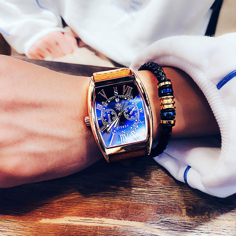 UTHAI CQ326 Wine barrel shaped men's watch, calendar, waterproof couple quartz watch, the best choice for gift giving occasions