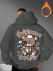Herren Graffiti-Stil Streetwear Kapuzenpullover mit Graffiti-Buchstaben Abgenutztes Bärenmuster Print Sehr Vielseitige Mode