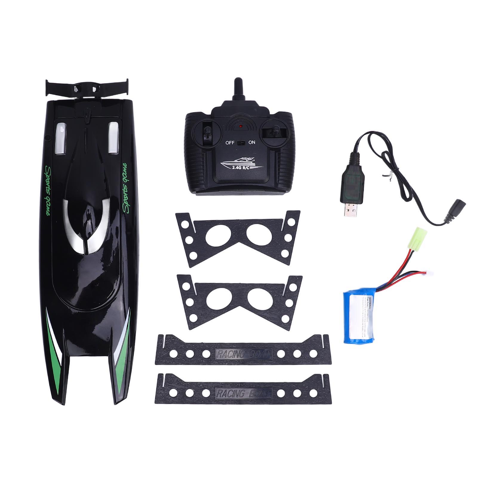 

Лодка с дистанционным управлением, скоростная лодка, электрическая, частота 2,4 ГГц, перезаряжаемая, водная игрушка для игр чёрный