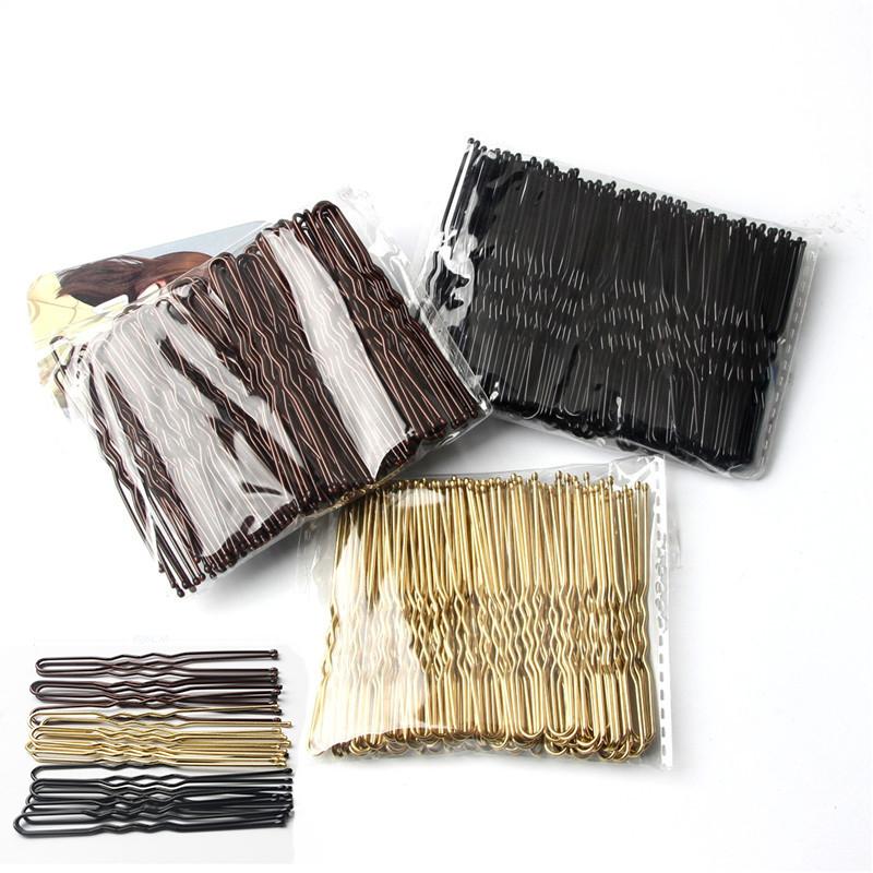 50PCS U Shaped Alloy Hairpins Waved Hair Clips Metal Black Bobby Pins Barrettes Bridal Hairstyle Tools Hairpin  Gifts