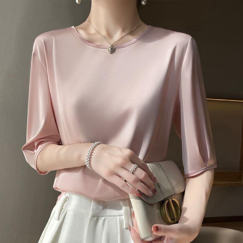 High-End Mulberry Silke Kortarmet Skjorte for Kvinner - Lett & Elegant Sommeroverdel