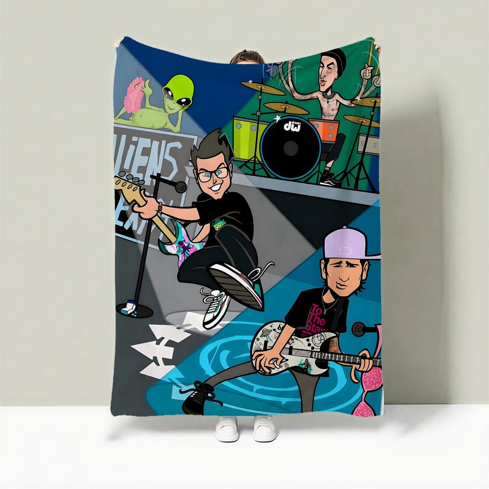 Band b-blink-182 Throw Lightweight 240g Flannel Blanket Soft Skin-friendly for Summer Cooling