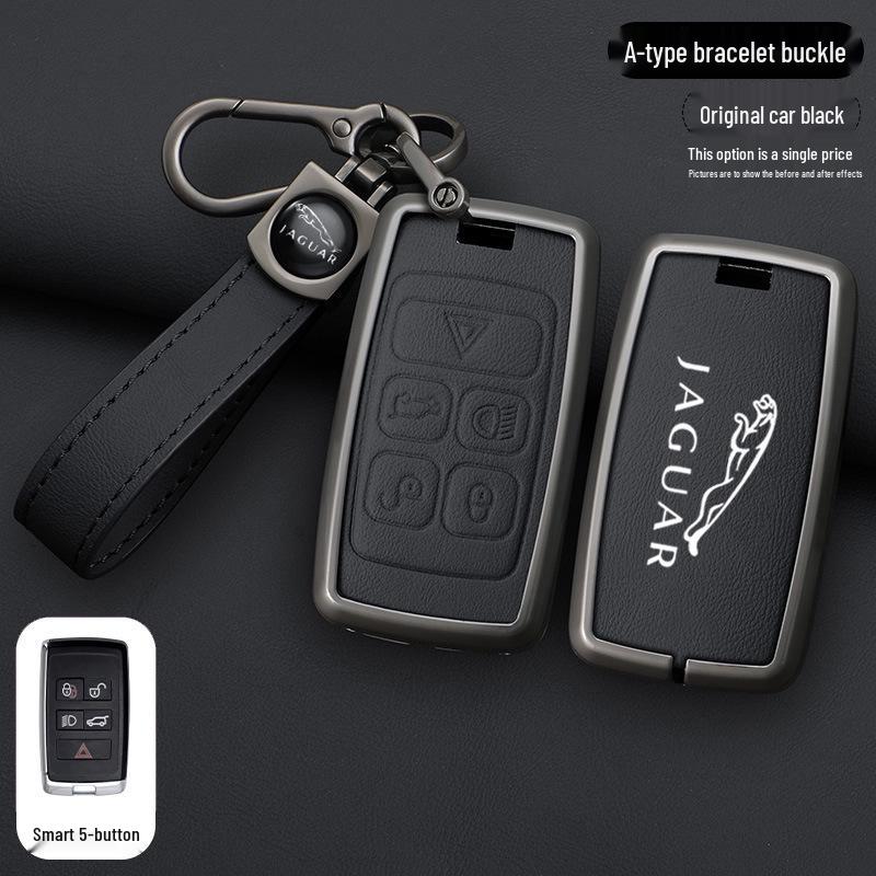 Jaguar Car Key Case: Compatible with 23 XFL, XEL, F-Pace, E-Pace, XJL, F-Type - Stylish Metal Shell and Buckle for Men.