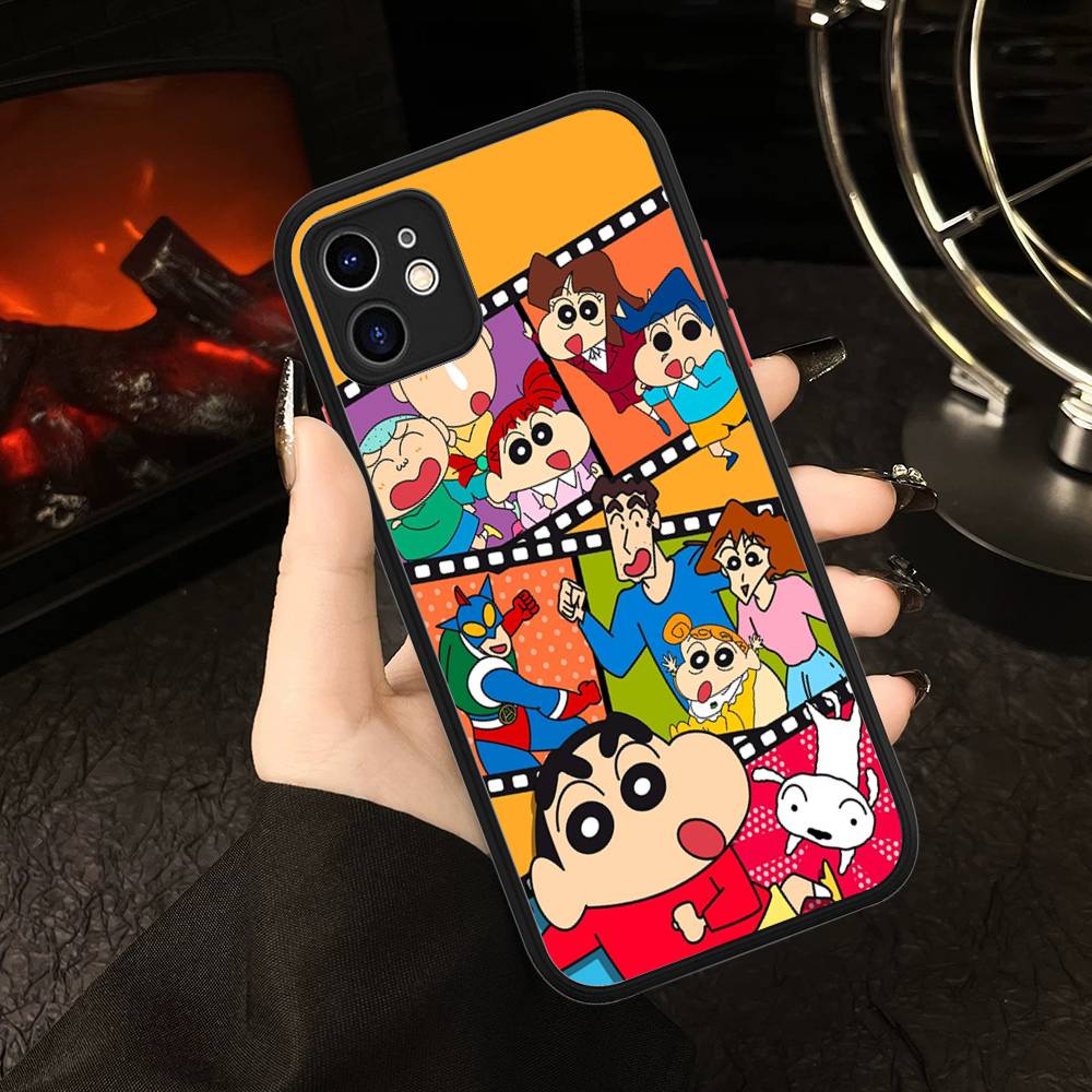 C-Crayon Cartoon Shin Chan Phone Case For IPhone 16 Pro Max Case 11 12 13 14 15 Pro Plus X XS MAX Case Matte Cover