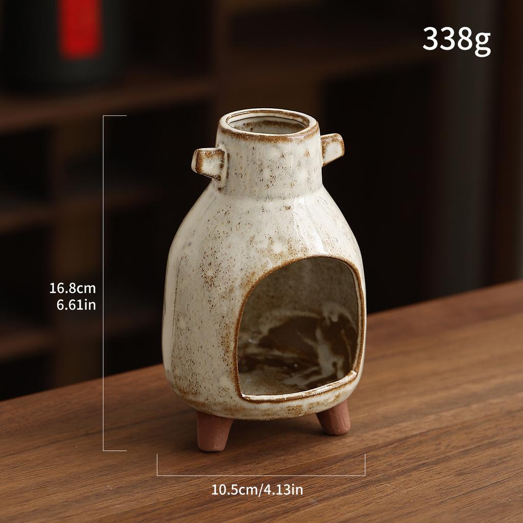 Ceramic Aromatherapy Burner Burning Palo Santo White Sage Cedar Dry Burning Incense Desktop Open Fire Atmosphere Fireplace Tray