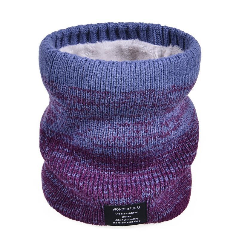 Winter Warm Pullover Scarf Versatile Velvet Scarf Gradual Change Wool Thickened Knitted Neck Cover