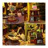 moin moin 1/24 Dollhouse Miniature Handmade Kit Set Magic City [English Instruction Manual] Magic Castle Cat Black Shop Hotel | LED Light + Acrylic