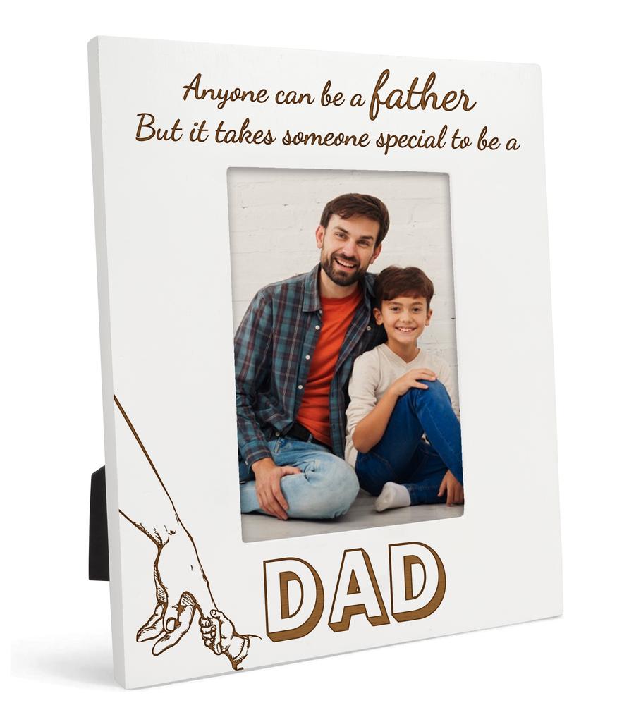 Darling Souvenir MADE WITH LOVE Kazınmış Masa Üstü Fotoğraf Çerçevesi Ahşap Özel Baba Olmak Sözleri Beyaz Resim Çerçevesi