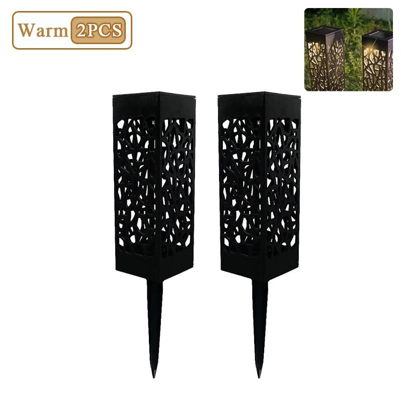 1-8PCS Outdoor Solar Lights Waterproof LED Hollow Pattern Garden Lamp Auto Sensor Pathway Lighting for Yard Patio Decoration