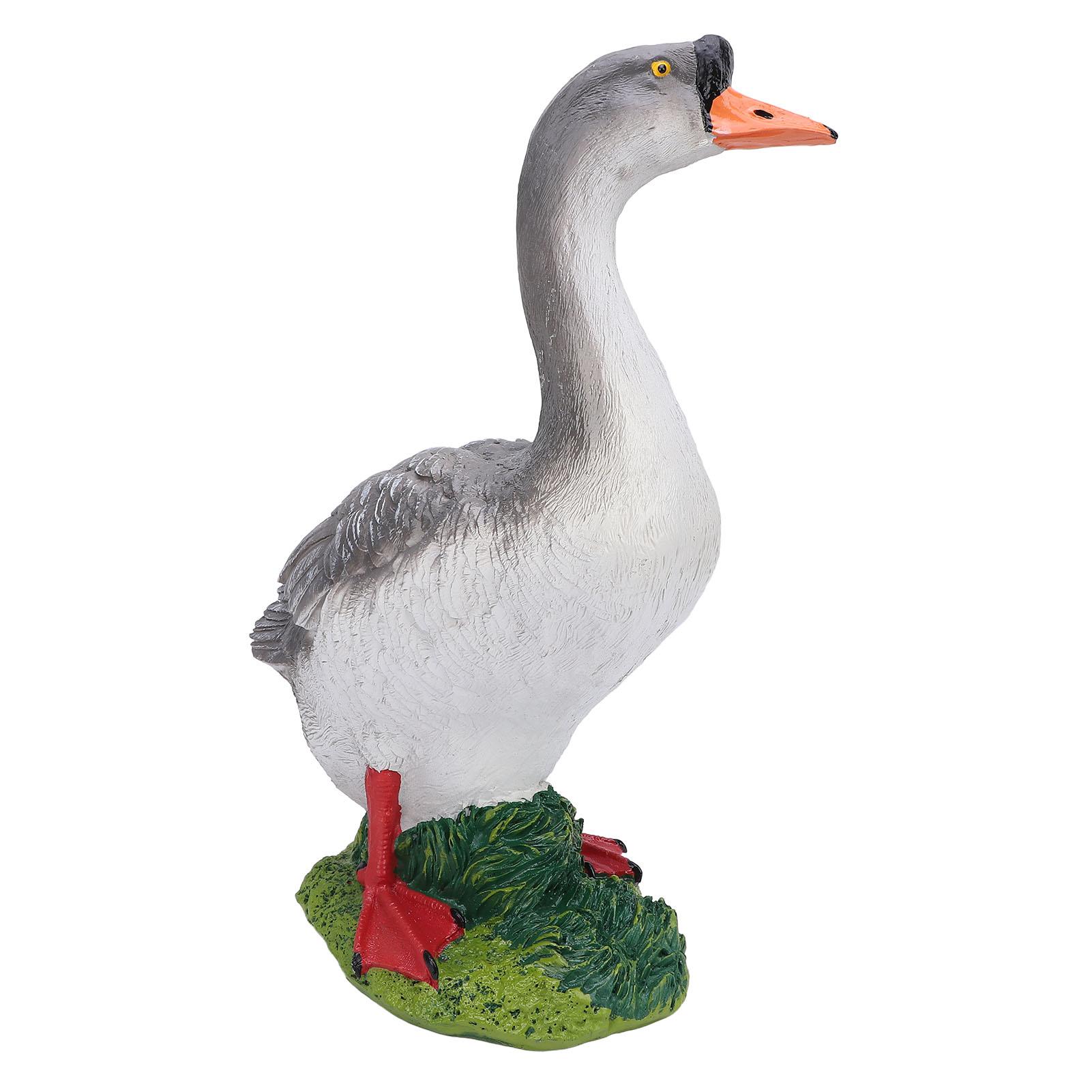 

Goose Garden Statue Realistic Cute Resin Goose Sculpture for Flowerbed Fountain Balcony Courtyard Right Side Stance