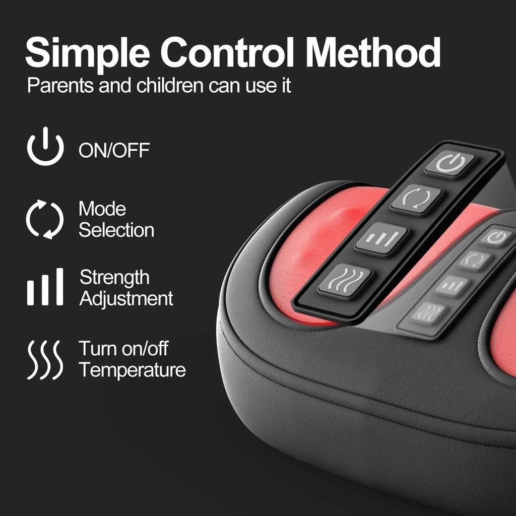 Bærbar Elektrisk Fotmassasjeapparat Kneteføtter Varmekompressmaskin Kropp Plantar Fasciitt Tendinitt Innebygd Rotasjonsfunksjon