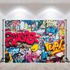 2D planar banners, 1 piece of colorful graffiti wallpaper background - filled with red, blue and yellow colors