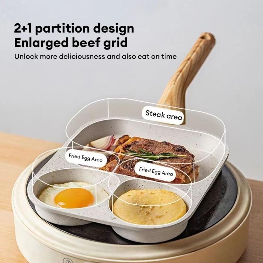 2 In1 Fried Egg Steak Fry Pan Small Mini Hamburger Pan Breakfast Egg Pan  Gas Induction Cooker