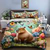 Cute Cartoon Capybara Print Bedding Set Duvet Cover 1 Duvet Cover 2 Pillowcases Adult And Children Bedding Set Luxury Gifts