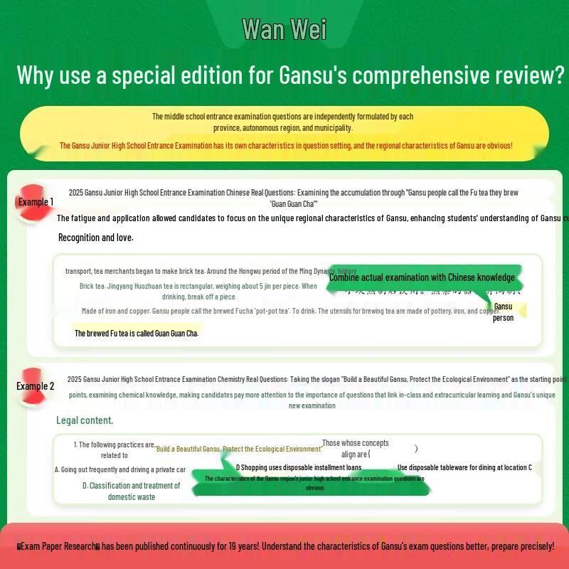 Wanwei 2026 Zhongkao Review Book - Gansu Edition