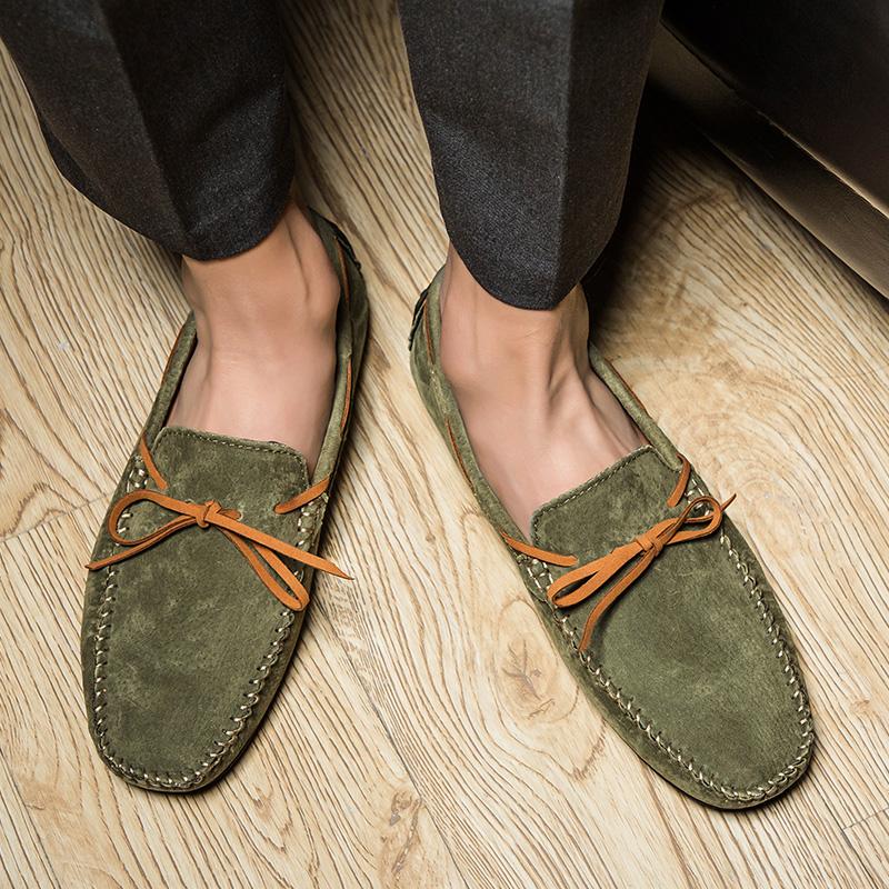 Plus Size38-49 Casual Leather Men Boat Shoes Italian Soft Bottom Walking Loafers Outdoor Breathable Slip on Office Driving Shoes