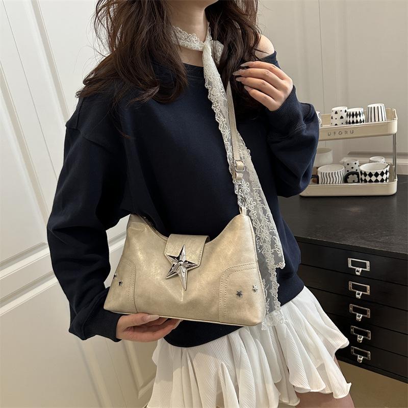 Punk Style Star Design Women Hobos Shoulder Bags Casual Y2k Cool Hot Girls Pu Crossbody Bag Commuter Female Phe Handbags Purse
