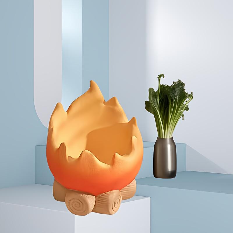 Flammenförmige Aufbewahrungsschale, Einzigartiges Flammendesign Keramik Dekoschale für Zuhause und Büro, Ideal zum Organisieren von Lippenstift, Schlüsseln und kleinen Gegenständen
