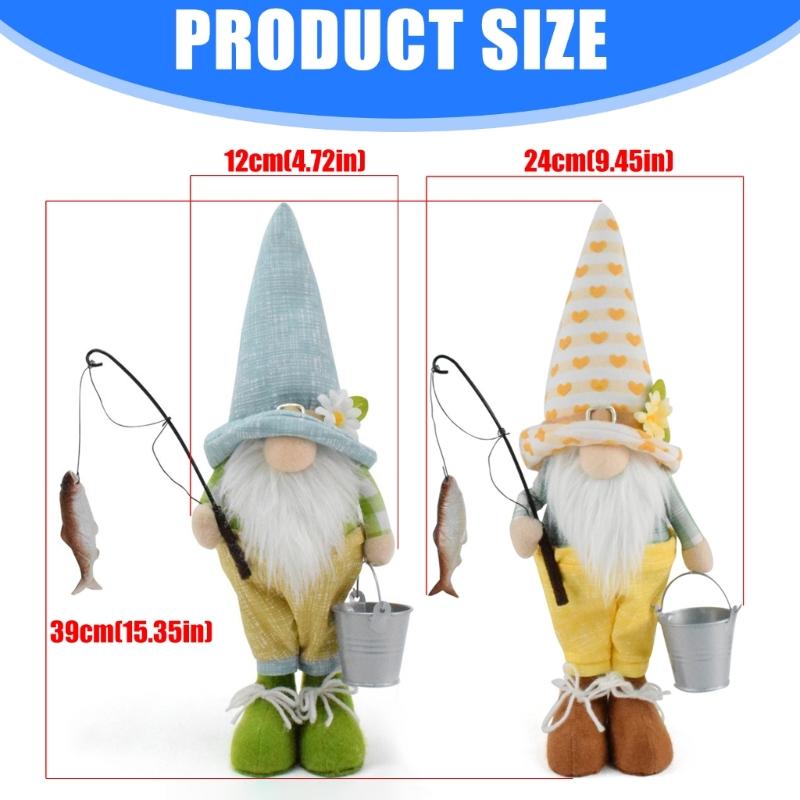 Handgefertigte Angler-Gnome-Dekorationen Elfen Skandinavische Tomte-Gnome Figuren Puppe für Zuhause Küche Kaffee-Ecke Tisch