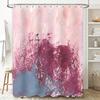 Stylish Bathtub Shower Curtain with Abstract Design In Pink Purple Perfect for Modern Bathrooms