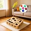 Cat Nail File Box, Wooden Cat Enrichment Box Puzzle Toy, Interactive Cat Scratcher, Nail File Toy Includes Sandpaper for Indoor