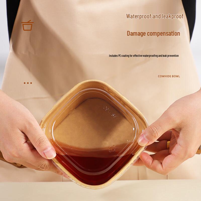 Disposable Kraft Paper Square Food Container