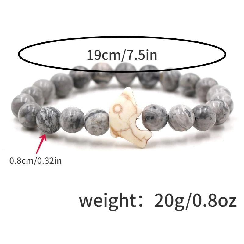 Naturstein Armband Mode Männlich Weiblich Delphin Stretch Paar Armband