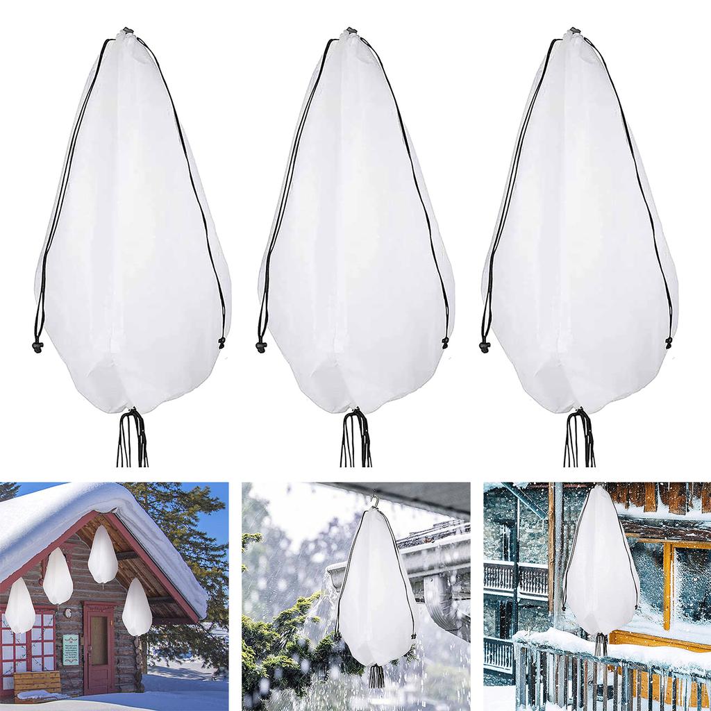 Non -woven Fabric Plant Anti -Frosting Hanging Flower Basket Protecting Plants 3 Packs Frost Cover Dual Drawstring
