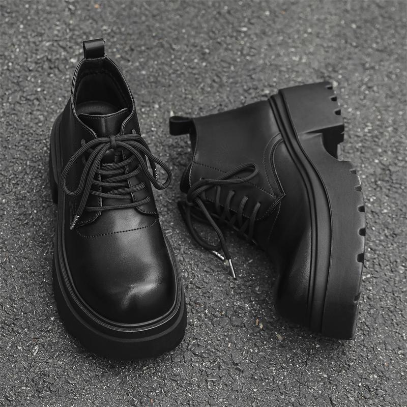 Platform Fashion Leather Men Chelsea Boot Brand DesignerItaly Dating Boots Classic Retro Casual Pointed Business Ankle Boots