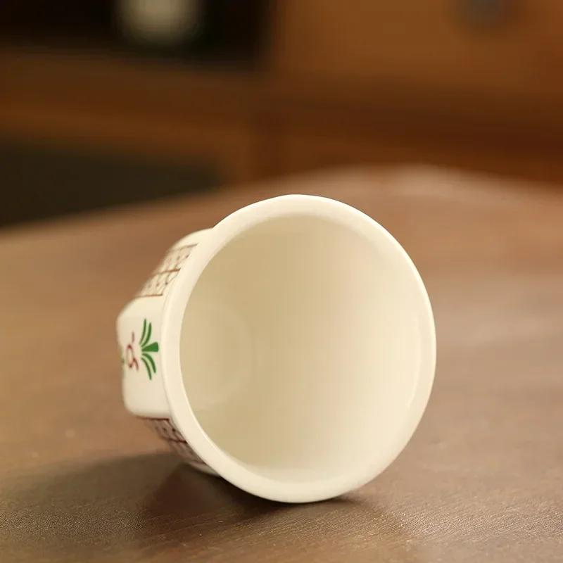 Espresso Ceramic Cup Middle Eastern Style Garland Hand Held Anti-scald Latte Cappuccino Coffee Mugs Teacup Gift for Home-use
