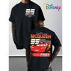 Disney Cars Lightning McQueen T-shirt 95 Think Fast Double-Sided Print Cotton Men Women Oversized Loose Streetwear  Short Sleeve Female Male Clothing