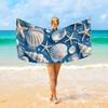 Blue Butterfly Heart Beach Towel Polyester Quick Dry Bath Towels Summer Vacation Swimming Pool Travel Sandproof Blanket Mat