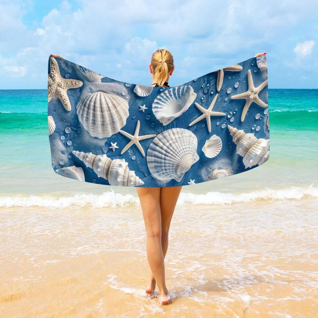 Blue Butterfly Heart Beach Towel Polyester Quick Dry Bath Towels Summer Vacation Swimming Pool Travel Sandproof Blanket Mat