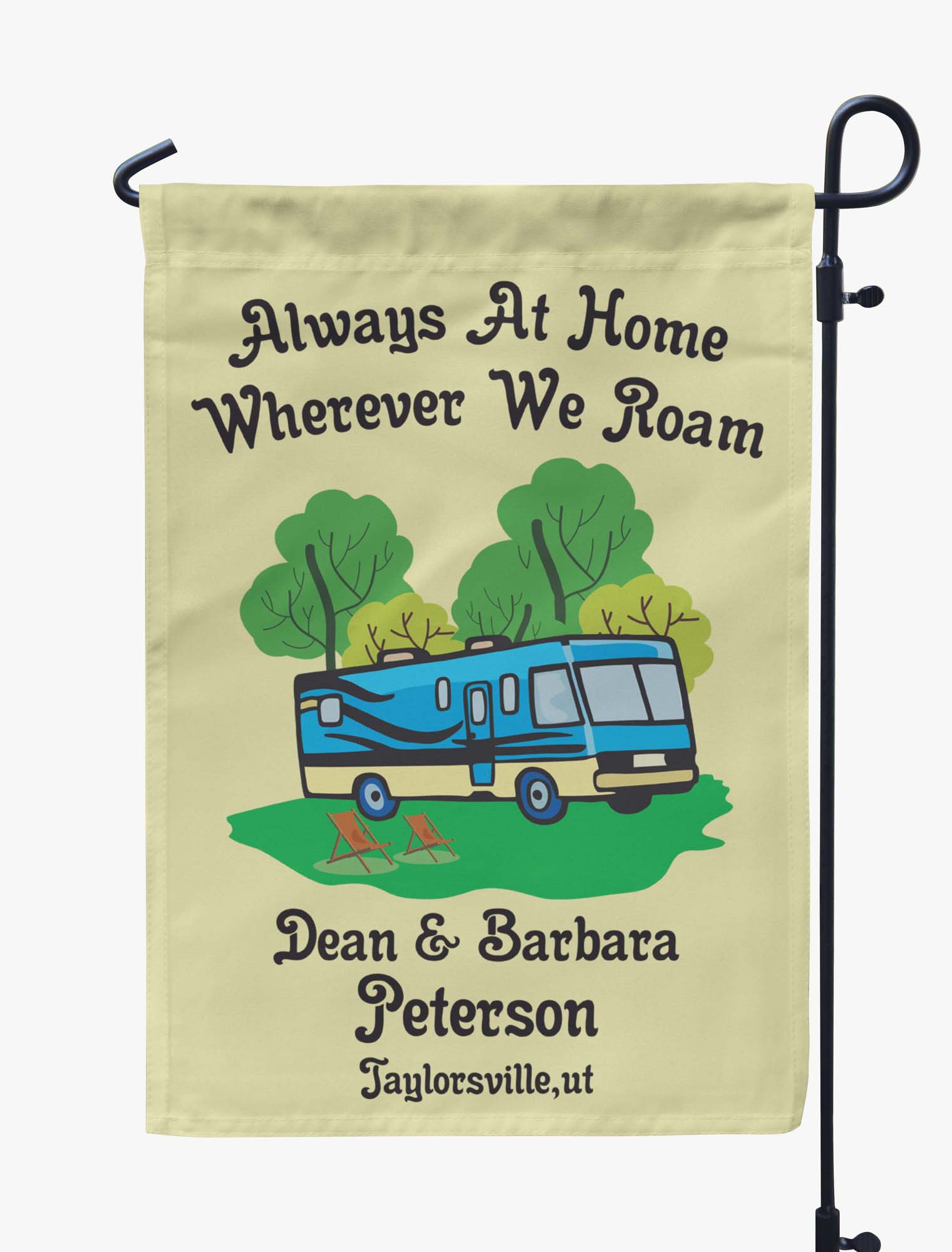 

Printtoo Tan Always At Home Wherever We Roam Motorhome CampingA FlagA Custom Personalized CampingA FlagsA For Campers Double Sided 12.5 x 18 Inches дубильная кора