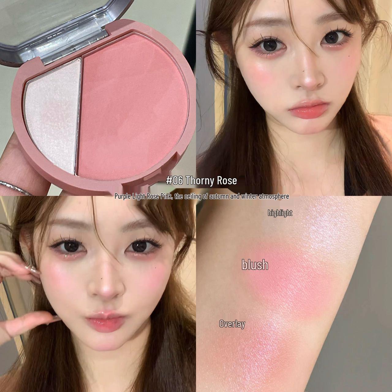 HERORANGE Radiant Dual-Color Blush & Highlight Palette
