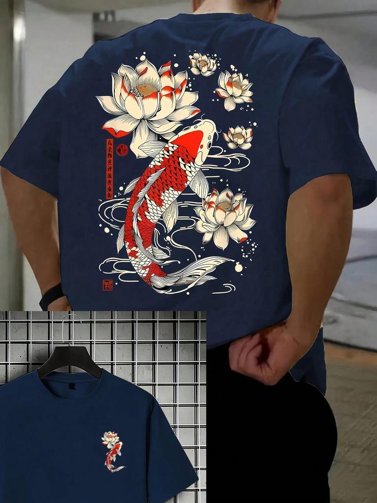Mens Fashion Printed Loose Short Sleeve TShirt Exquisite Design Essential For Summer Easy To Match Showcasing Your Style