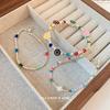 iF ME Colorful Bead Broken Silver Chain Bracelet for Women Artificial Pearls  Smiling Face Bracelets Jewelry Accessories
