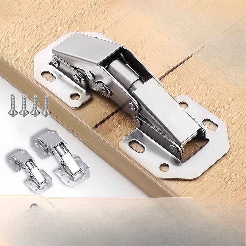 Stainless Steel Cabinet Door Hinges Without Opening Holes, Folding Wardrobe Cabinet Door Hinges Without Grooving Springs
