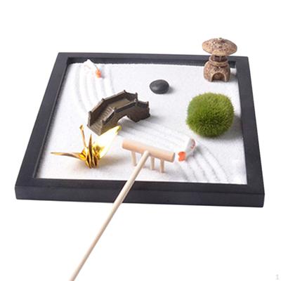 Zen-Garten Tischplatte Rock Sandbox Tools Kits Büro, Premium, Dekor Geschenk Japanisch