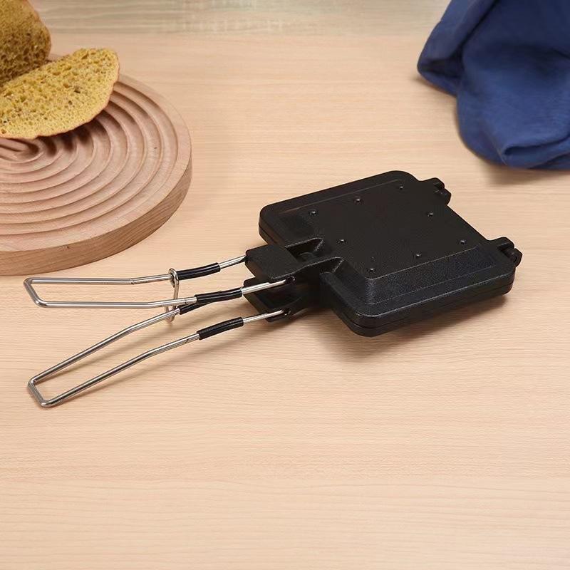 Sandwich Maker Multifunctional Foldable Handle Rustproof Sandwich Baking Pan Double Sided Nonstick Coating Compact For Outdoor