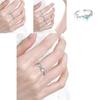 Rhinestone Sophisticated Blue Open Ring For Women With Adjustable Size And Style Modern