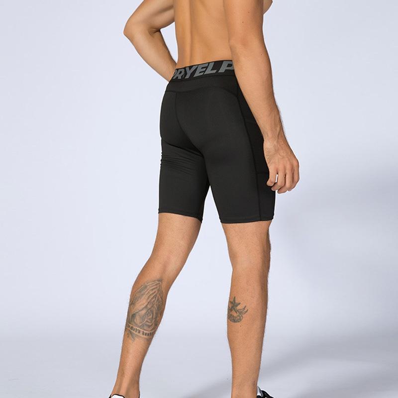 Pantaloni Sportivi da Uomo Aderenti Corti Pantaloni da Basket Pantaloni Fitness Senza Piedi Pantaloncini a Compressione da Corsa