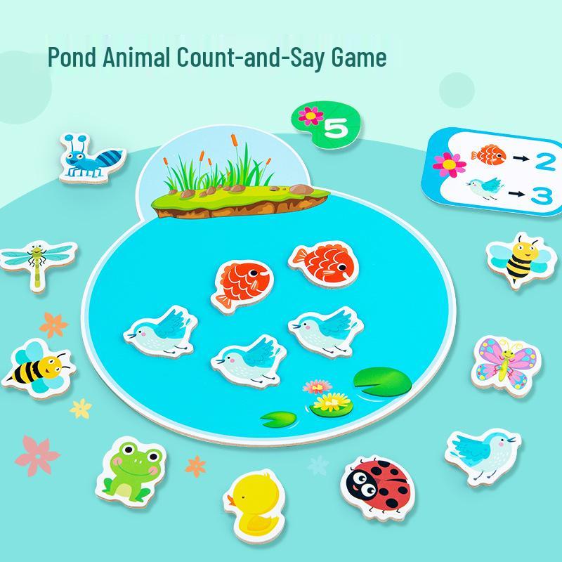 Educational Pond Numbers Game for Teaching Addition and Subtraction, Ages 3-6